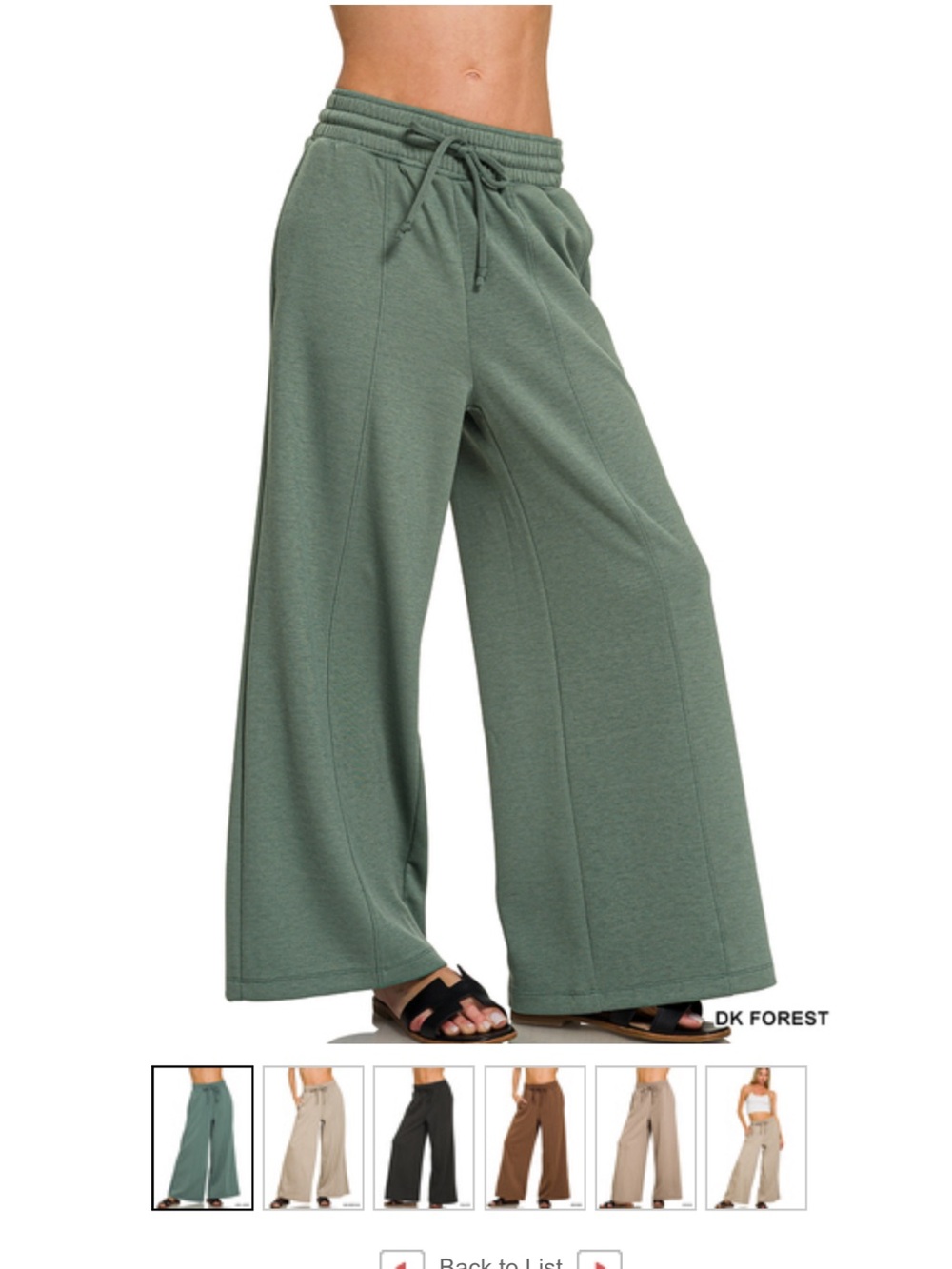 Zenana DK Forest Scuba Cropped Boat Neck Pullover & Wide Leg Pants Set - Picture 2 of 3